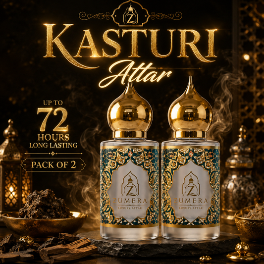Zumera Original Kasturi Attar | 10ML + 10ML | 72 Hours Long Lasting